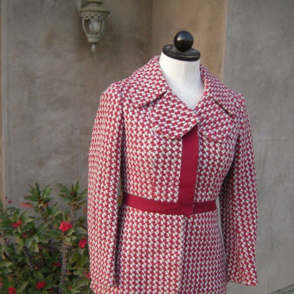 Ho Lai Ladies Tailor Couture Wool Jacket Red Silk Lined SIZE S/M - Picture 11 of 11